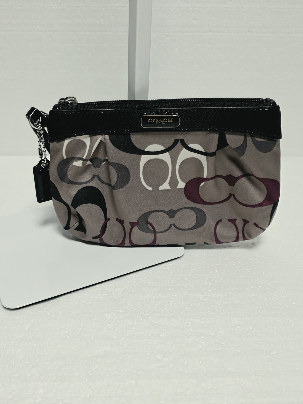 Coach NWT Signature C Multicolor Sateen Wristlet